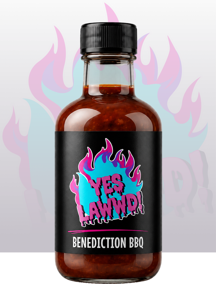 YES LAWWD sauce bottle